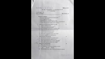 CA 122: introduction to Operating System | 2024-25 | NEP | Question Paper | Semester Second | BCA |