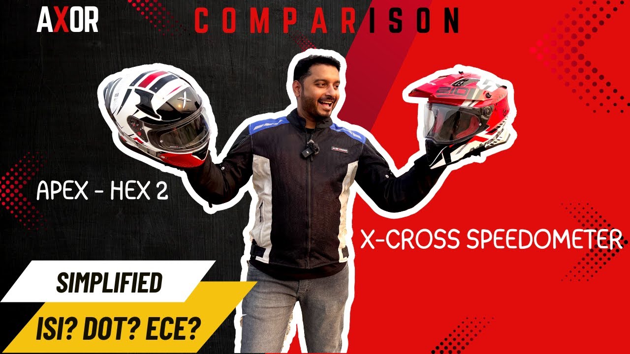 Axor X-Cross Vs Axor Apex Hex2 Comparison | Best Helmet for Bike riding? What is ISI, DOT & ECE ?