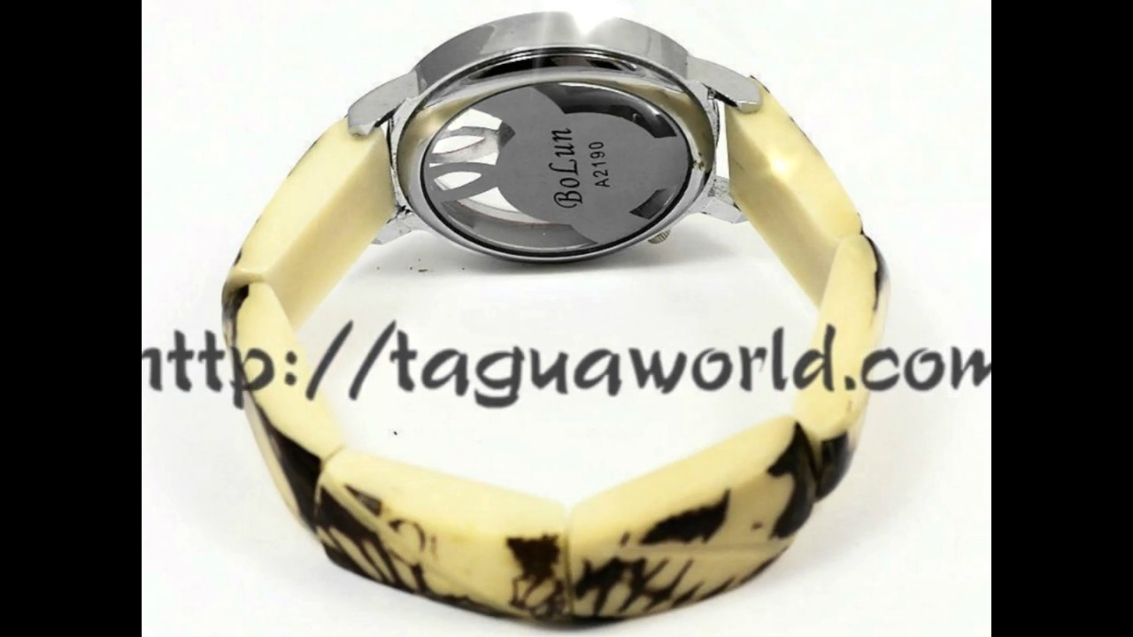 Montre clé de sol, bracelet en ivoire végétal