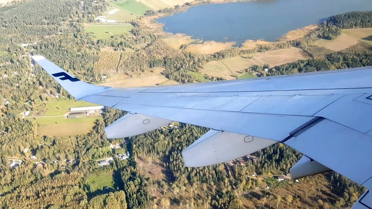 Approach and landing at Helsinki-Vantaa Airport onboard Finnair ERJ190 / laskeutumassa Helsinkiin