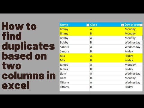 Video: Hoe filter ik duplicaten in twee kolommen in Excel?