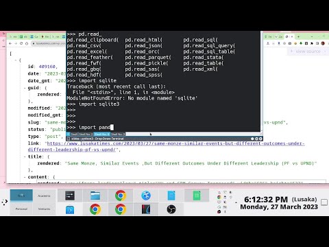 Using pandas to Read Database (SQLite), JSON, Excel, HTML & CSV Data | Data Mining | Demonstrations