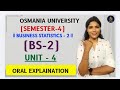 BS-2 | BUSINESS STATISTICS-2 | UNIT-4 ORAL REVISON | OU | SEM-4 | @shivanipallela