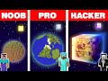 Minecraft NOOB vs PRO vs HACKER: SPACE PLANET HOUSE BUILD CHALLENGE Minecraft Animation