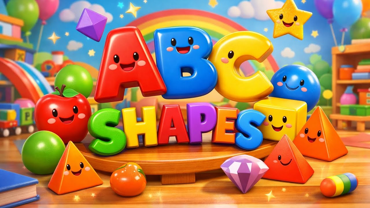 ABC SONG+ Shapes FUN learn + more kidsbrainlove nursery rhymes and kids ...