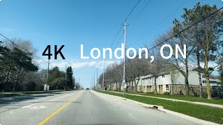 4K London, ON in Spring driving in neighbourhoods