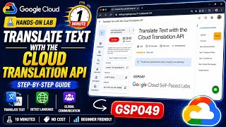 Translate Text with the Cloud Translation API | GSP049