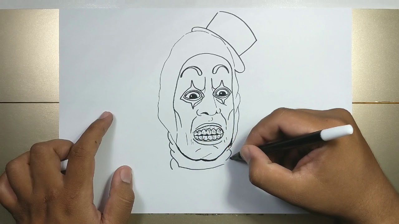 How to draw SCARY CLOWN step by step - YouTube