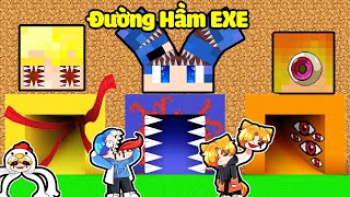 HUY NOOB THỬ THÁCH XÂY ĐƯỜNG HẦM EXE TRONG MINECRAFT*HUY NOOB XÂY ĐƯỜNG HẦM KINH DỊ😱👾