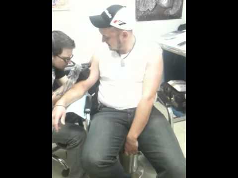 Dustin getting tattoo by Austin timberlake from do...