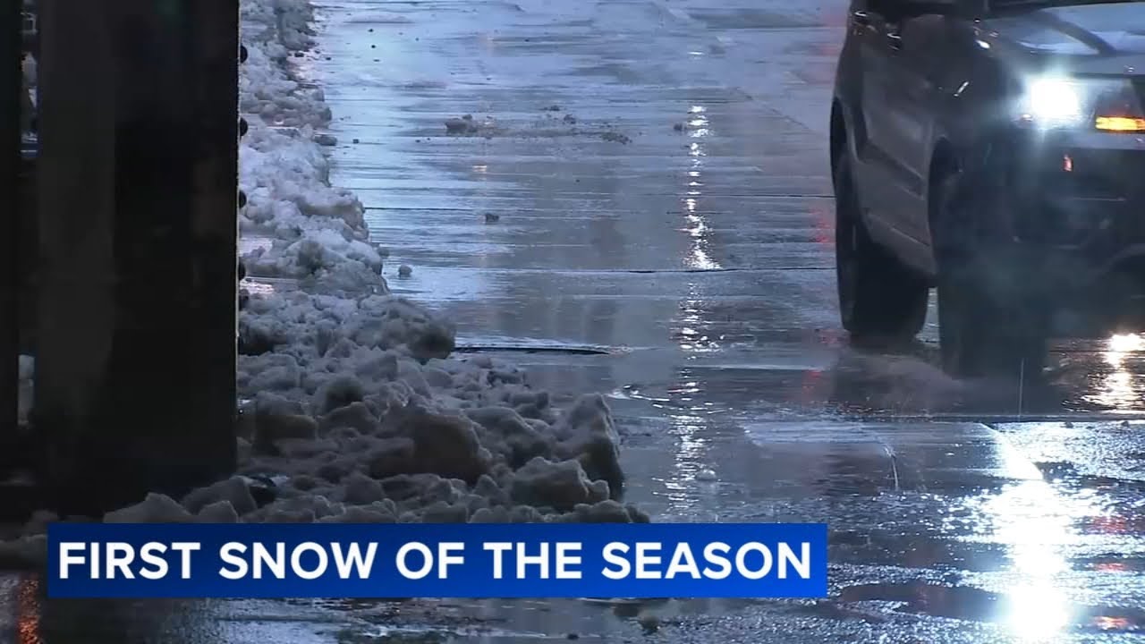Chicago's first snow of season begins to melt as rain showers move in ...