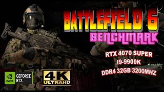 Battlefield 6 Gameplay Benchmark 4K –RTX 4070 Super + i9 9900K | Max Settings #benchmark #rtx #4070s