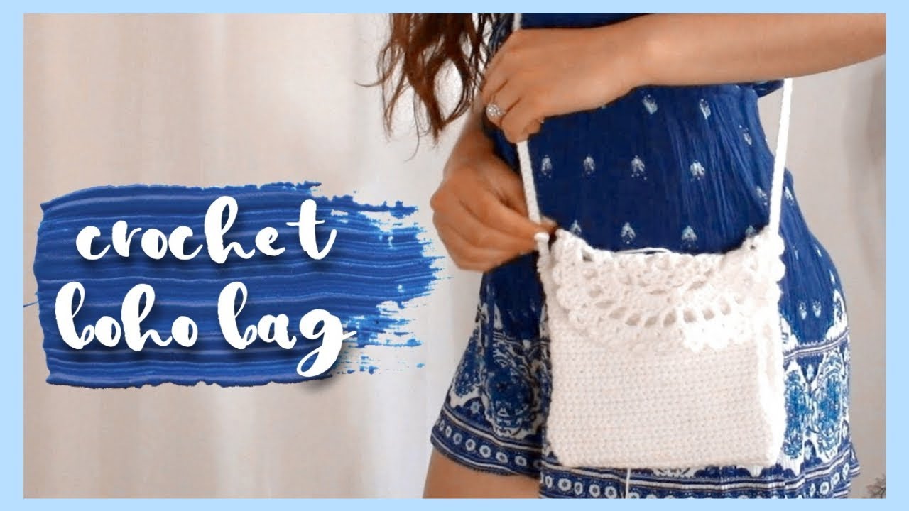 Crossbody Boho Bag - Crochet Tutorial RIGHT HANDED 