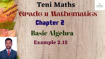 Grade 11 :Maths : Chapter 2: Basic Algebra: Example 2.15