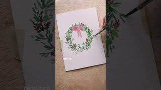 Day 5 of watercolor holiday card making: painting wreaths 🎄