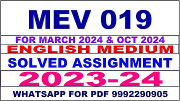 mev 019 solved assignment 2023-24 | mev 19 solved assignment in english 2024 | mev 19 2024