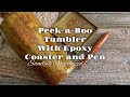 Glittered Peek-a-Boo Wood Look Travel Tumbler with Epoxy Coaster and Pen