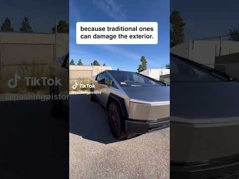 #cybertruck driver shows what happens if you drive through an automatic car wash #tesla #carwash #no