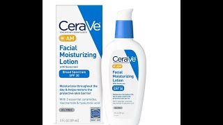 CeraVe AM Facial Moisturizing Lotion SPF 30   Oil Free Face Moisturizer with Sunscreen