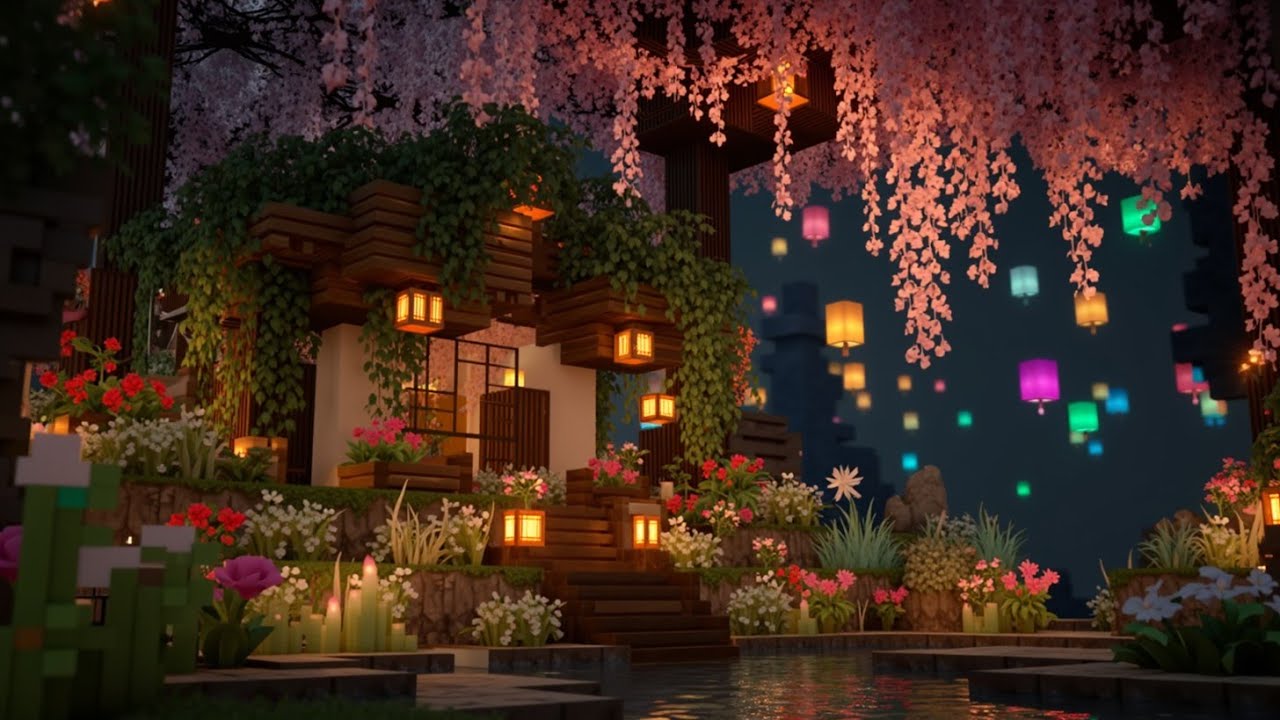 Спокойная Атмосфера Цветущей Вишни Minecraft | Медленная Музыка для Релаксации