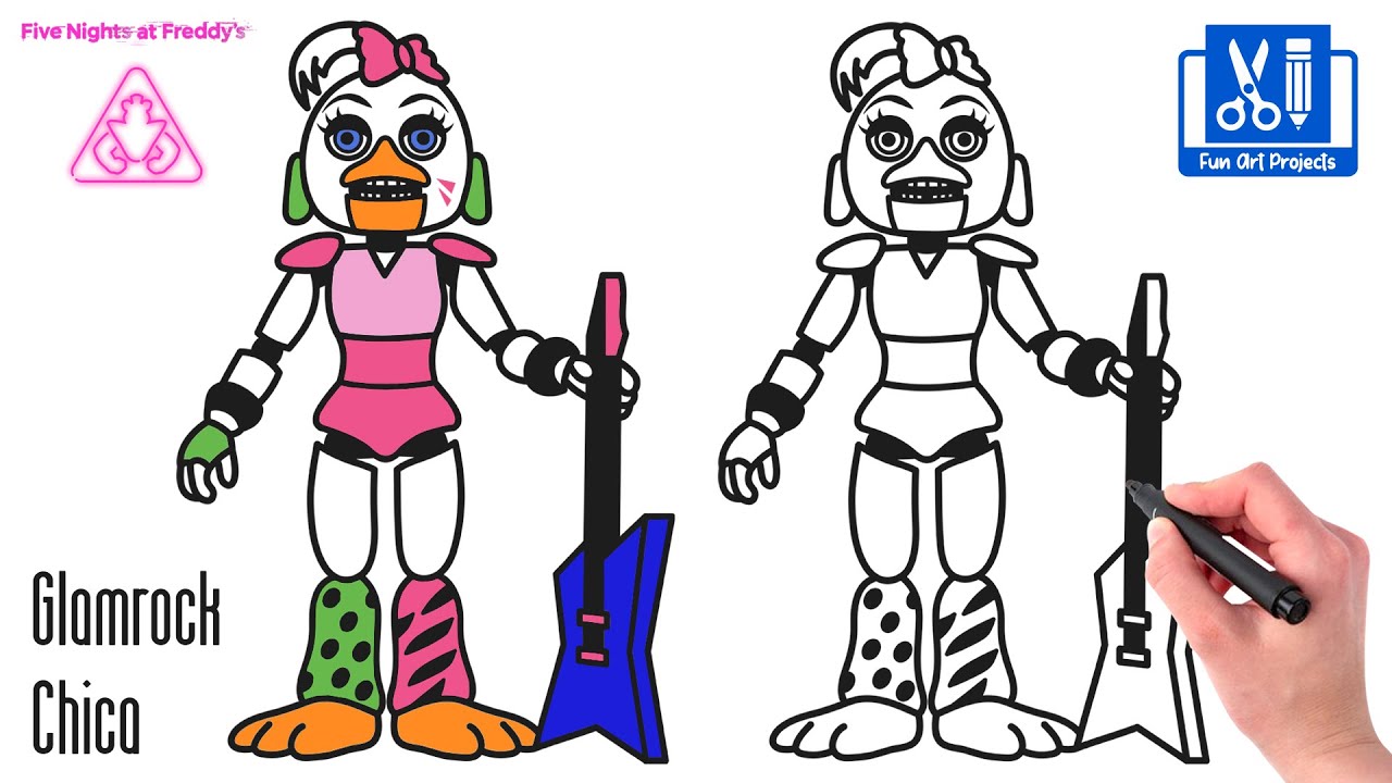 COMO DESENHAR O GLAMROCK BONNIE DO FNAF SECURITY BREACH