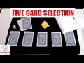 5 card selection card trick performance
