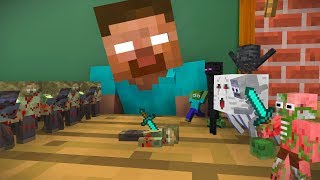 Monster School : TINY ZOMBIE APOCALYPSE CHALLENGE - Minecraft Animation