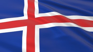 Flag of Iceland waving in the wind - Flag animation - Motion background - 4K UHD