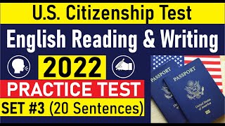 2022 US Citizenship English Reading and Writing Test | Official Vocabulary | Practice Set 3 of 4