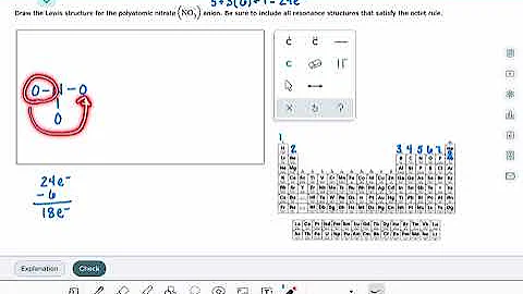ALEKS: Writing the Lewis structure for a molecule with resonance