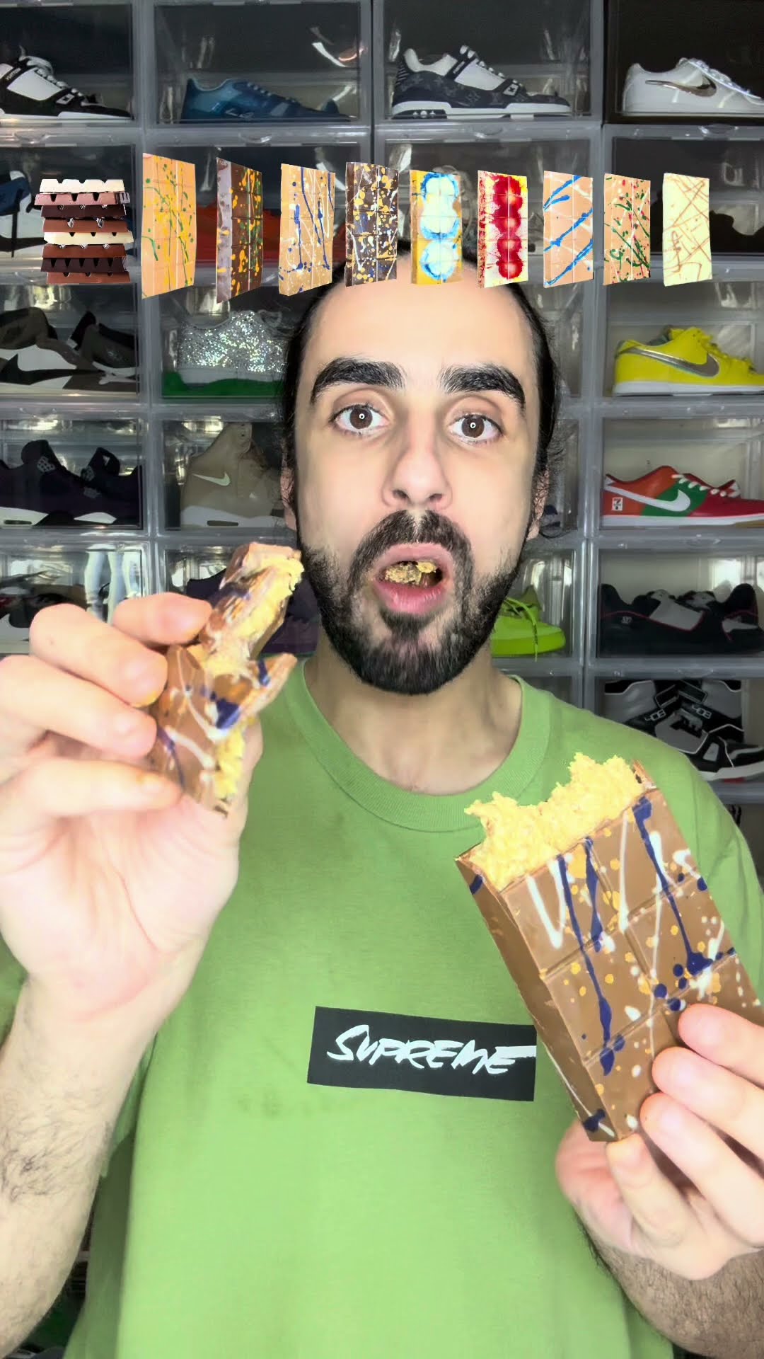 Food ASMR Eating Every Dubai Chocolate Bar ? #food #asmr #mukbang