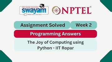 The Joy of Computing using Python Week 2 | Programming Answers || #nptel #nptel2025 #myswayam