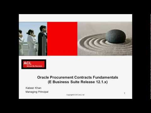 Oracle Procurement Contracts Fundamentals Training - Lesson 1 - Introduction