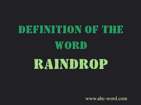 Definition of the word "Raindrop"