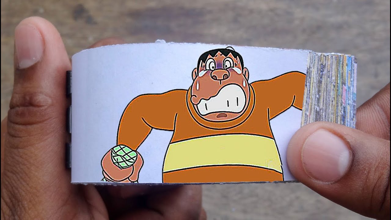 Doraemon Cartoon Flipbook #77 | Scared Gian Flip Book | Flip Book