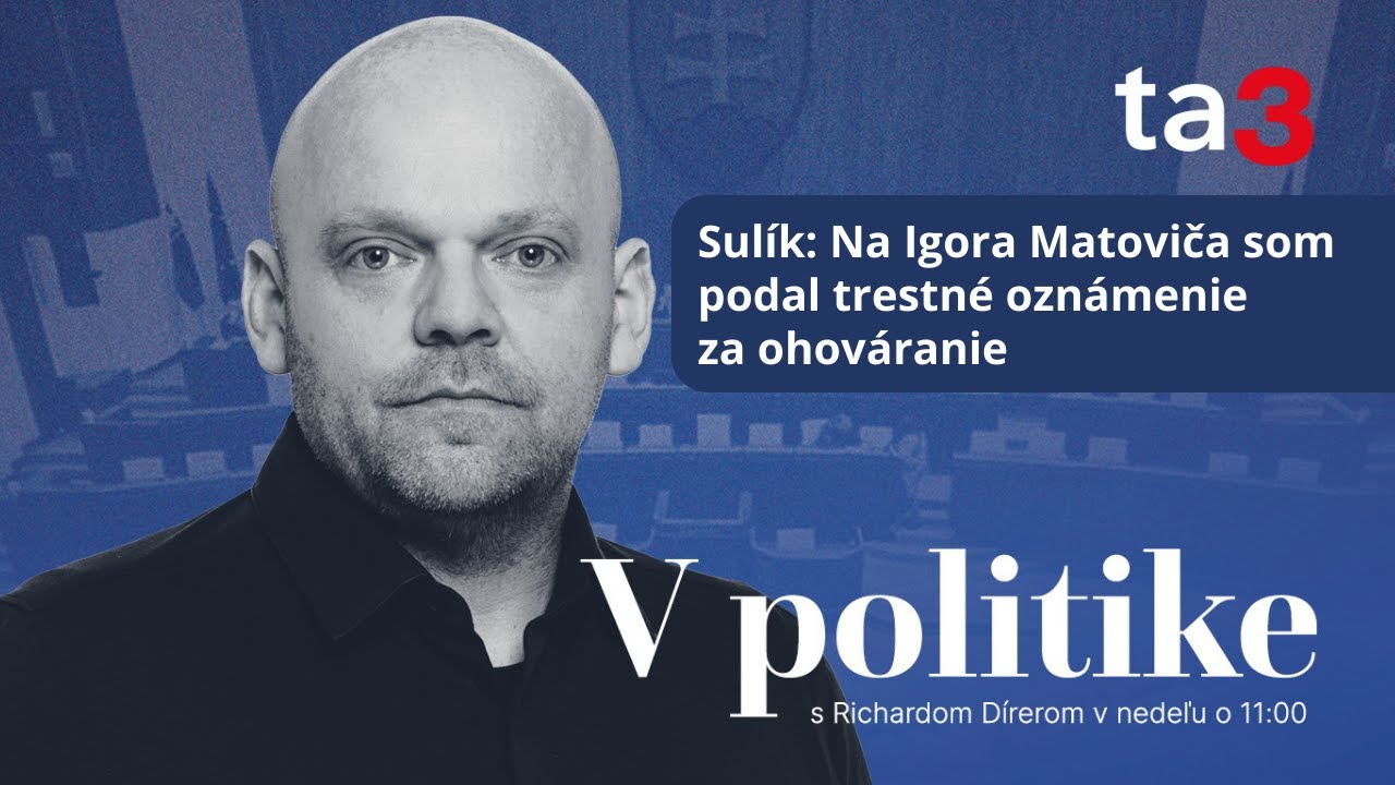 ⁣Richard Sulík: Na Igora Matoviča som podal trestné oznámenie za ohováranie