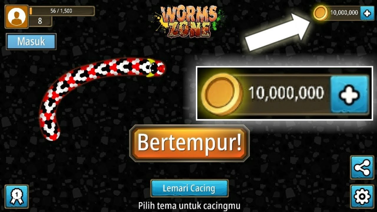 cara mod game wroms zone cacing io unlimited uang - YouTube