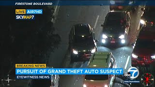 Chase: GTA suspect leads authorities on pursuit through LA County during rush hour