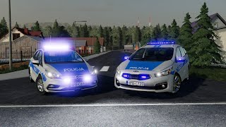 Polish Police in action - Farming Simulator 2019 - Two Police Cars [FS 19 LS 19 Car Vehicle Mod]