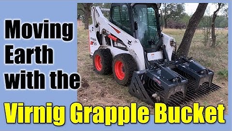 Bobcat ● Virnig Skeleton Grapple ● Overview and Clearing Rock with Skidsteer