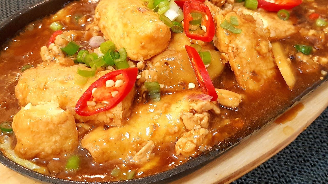 Sizzling egg Tofu/Hot plate egg tofu simply yum Onepot dish YouTube