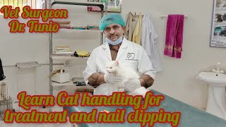 Learn Cat handling for treatment and nail clipping