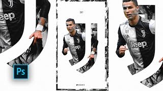 Photoshop tutorial | Cristiano Ronaldo Lockscreen (  Juventus FC ) 2019/20 Speed art screenshot 5