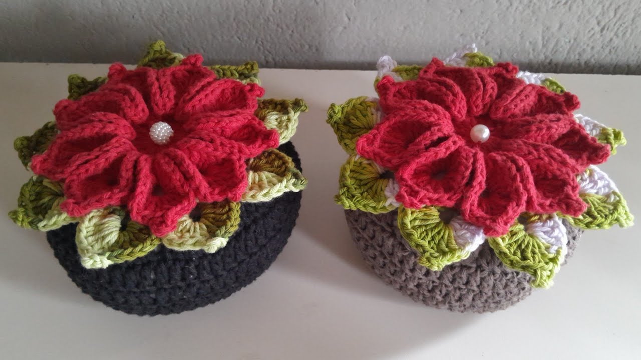 PESO DE PORTA EM CROCHÊ/ FLOR COM BARBANTES/ PASSO A PASSO 