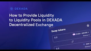 Add liquidity to the WEVER/ADA pool and get LP tokens