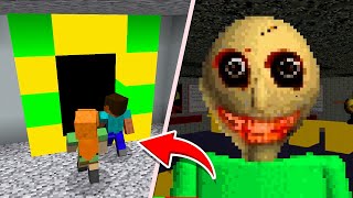 How To Make a PORTAL to the BALDI SCHOOL DIMENSION IN MINECRAFT PE! STEVE AND ALEX funny animations