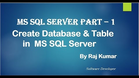 How to Create Database and Tables in MS SQL Server Database.