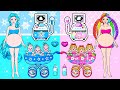 DIY Paper Doll | Pink And Blue Rapunzel VS Elsa Mother And Daughter EXTREME Makeover | Dolls Beauty
