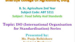ISO series; ISO 22000: Food safety management system