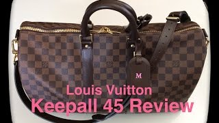 Louis Vuitton Keepall Bandouliere .45 Bag Damier Ebene Review (@xo